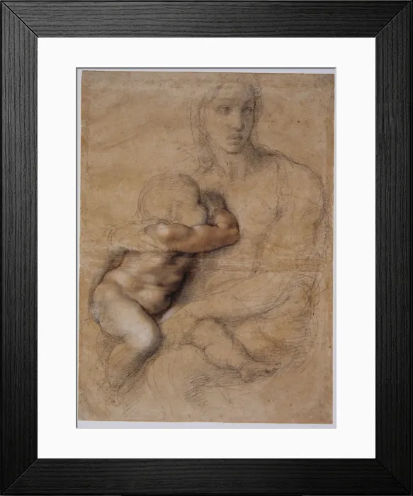 Framed Print : Madonna and Child, c. 1525. Artist: Buonarroti, Michelangelo (1475-1564) Framed Print : Madonna and Child, c. 1525. Artist: Buonarroti, Michelangelo (1475-1564)
