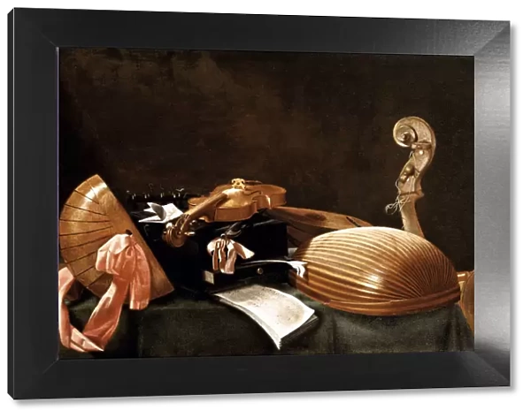 Still Life with Musical Instruments, c. 1650. Artist: Baschenis, Evaristo (1617-1677)