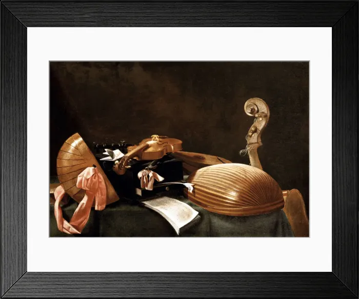 Framed Print : Still Life with Musical Instruments, c. 1650. Artist: Baschenis, Evaristo (1617-1677) Framed Print : Still Life with Musical Instruments, c. 1650. Artist: Baschenis, Evaristo (1617-1677)