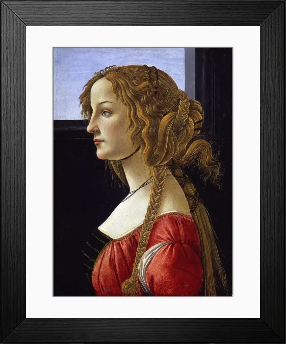 Framed Print : Profile Portrait of a Young Woman (Simonetta Vespucci), ca 1476. Artist: Botticelli, Sandro (1445-1510) Framed Print : Profile Portrait of a Young Woman (Simonetta Vespucci), ca 1476. Artist: Botticelli, Sandro (1445-1510)