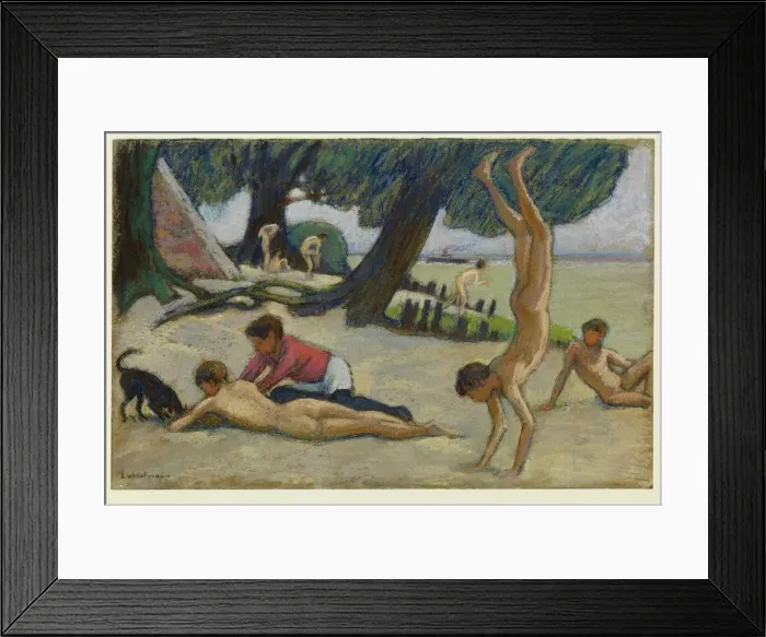 Framed Print : Boys on the beach, c. 1895. Artist: Hofmann, Ludwig, von (1861-1945) Framed Print : Boys on the beach, c. 1895. Artist: Hofmann, Ludwig, von (1861-1945)