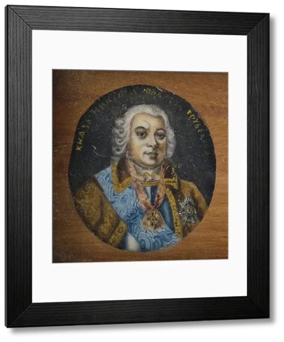 Framed Print : Portrait of Prince Nikita Yurievich Trubetskoy (1699-1767), Mid of the 19th century. Artist: Anonymous Framed Print : Portrait of Prince Nikita Yurievich Trubetskoy (1699-1767), Mid of the 19th century. Artist: Anonymous