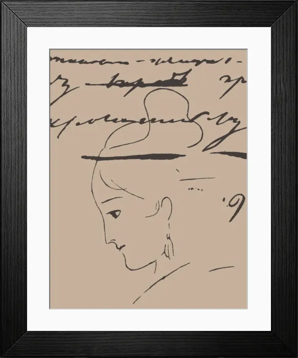 Framed Print : Portrait of Anna Kern, 1829. Artist: Pushkin, Alexander Sergeyevich (1799-1837) Framed Print : Portrait of Anna Kern, 1829. Artist: Pushkin, Alexander Sergeyevich (1799-1837)