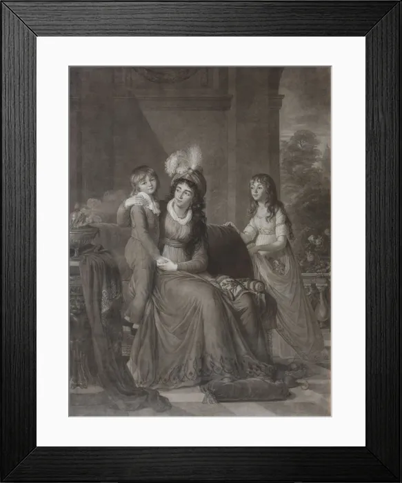 Framed Print : Portrait of Ekaterina Sergeevna Samoylova, nee Trubetskaya (1763-1830) with Children, 1797. Artist: Walker, James (1748-ca. 1808) Framed Print : Portrait of Ekaterina Sergeevna Samoylova, nee Trubetskaya (1763-1830) with Children, 1797. Artist: Walker, James (1748-ca. 1808)