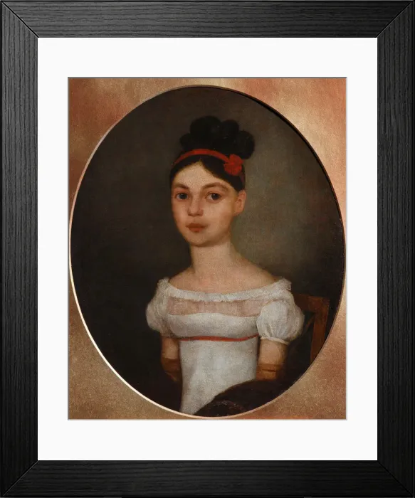 Framed Print : Portrait of Yelizaveta Fyodorovna Ozerova, nee Zagryazyskaya (1800-1885), c. 1815. Artist: Anonymous Framed Print : Portrait of Yelizaveta Fyodorovna Ozerova, nee Zagryazyskaya (1800-1885), c. 1815. Artist: Anonymous