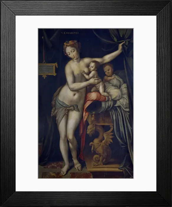 Framed Print : Charity, ca 1555. Artist: Sellaer, Vincent (1490-1564) Framed Print : Charity, ca 1555. Artist: Sellaer, Vincent (1490-1564)