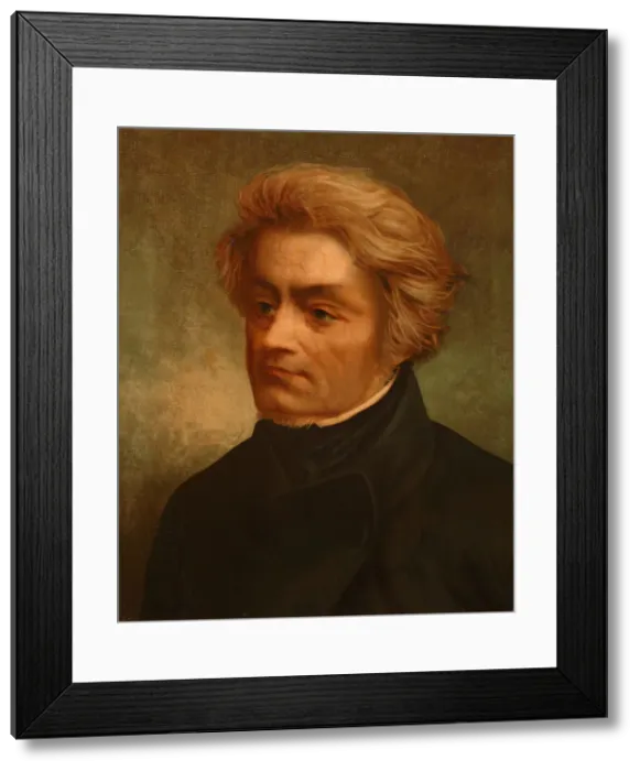 Framed Print : Portrait of the poet Adam Mickiewicz (1798-1855), 1883. Artist: Maleszewski, Tytus (1827-1898) Framed Print : Portrait of the poet Adam Mickiewicz (1798-1855), 1883. Artist: Maleszewski, Tytus (1827-1898)