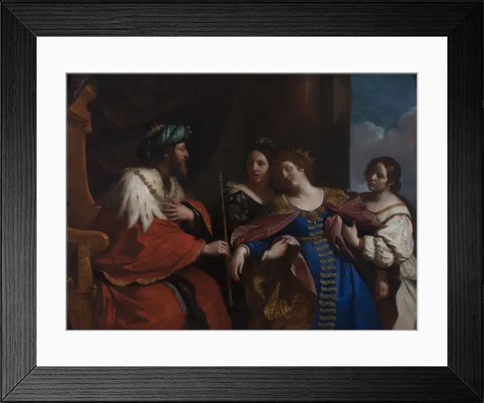 Framed Print : The story of Esther and Ahasuerus, 1639. Artist: Guercino (1591-1666) Framed Print : The story of Esther and Ahasuerus, 1639. Artist: Guercino (1591-1666)