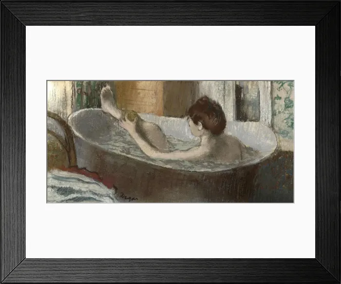 Framed Print : Woman in her Bath, Sponging her Leg, 1883-1884. Artist: Degas, Edgar (1834-1917) Framed Print : Woman in her Bath, Sponging her Leg, 1883-1884. Artist: Degas, Edgar (1834-1917)