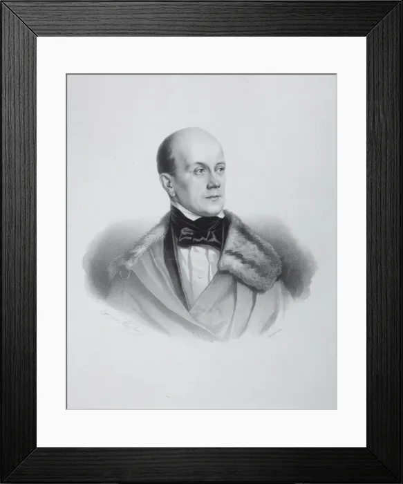Framed Print : Portrait of Pyotr Yakovlevich Chaadayev (1794-1856), 1848. Artist: Alophe, Marie-Alexandre Menut (1812-1883) Framed Print : Portrait of Pyotr Yakovlevich Chaadayev (1794-1856), 1848. Artist: Alophe, Marie-Alexandre Menut (1812-1883)