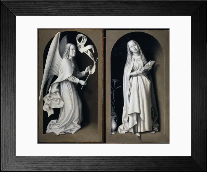 Framed Print : The Annunciation, 1489. Artist: Master of the Baroncelli Portraits (aktiv ca 1480-1490) Framed Print : The Annunciation, 1489. Artist: Master of the Baroncelli Portraits (aktiv ca 1480-1490)