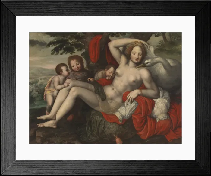 Framed Print : Leda and the Swan, Mid of 16th century. Artist: Pencz, Georg (1500 / 02-1550) Framed Print : Leda and the Swan, Mid of 16th century. Artist: Pencz, Georg (1500 / 02-1550)