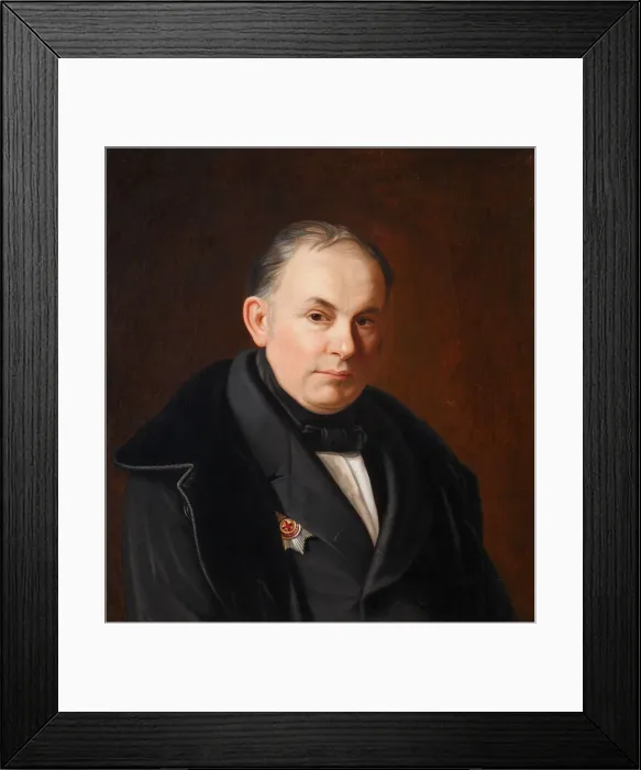 Framed Print : Portrait of the poet Vasily Zhukovsky (1783-1852), 1854. Artist: Igin, Fyodor Ivanovich (1816-1860) Framed Print : Portrait of the poet Vasily Zhukovsky (1783-1852), 1854. Artist: Igin, Fyodor Ivanovich (1816-1860)