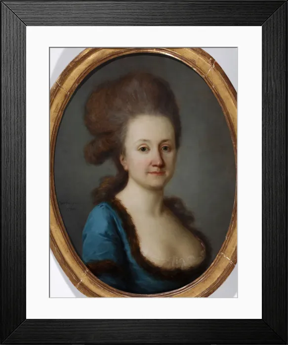 Framed Print : Portrait of Euphrosine Katharina von Bock, geb. von Stackelberg (1752-1821), 1780. Artist: Darbes, Joseph Friedrich August (1747-1810) Framed Print : Portrait of Euphrosine Katharina von Bock, geb. von Stackelberg (1752-1821), 1780. Artist: Darbes, Joseph Friedrich August (1747-1810)