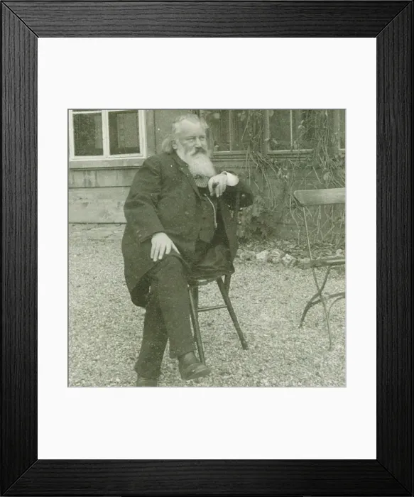 Framed Print : Portrait of the composer Johannes Brahms (1833-1897), 1894. Artist: Fellinger, Maria (1849-1925) Framed Print : Portrait of the composer Johannes Brahms (1833-1897), 1894. Artist: Fellinger, Maria (1849-1925)
