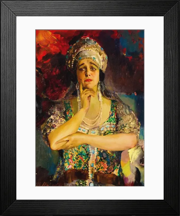 Framed Print : Portrait of the Singer Nadezhda Plevitskaya, 1924. Artist: Malyavin, Filipp Andreyevich (1869-1940) Framed Print : Portrait of the Singer Nadezhda Plevitskaya, 1924. Artist: Malyavin, Filipp Andreyevich (1869-1940)