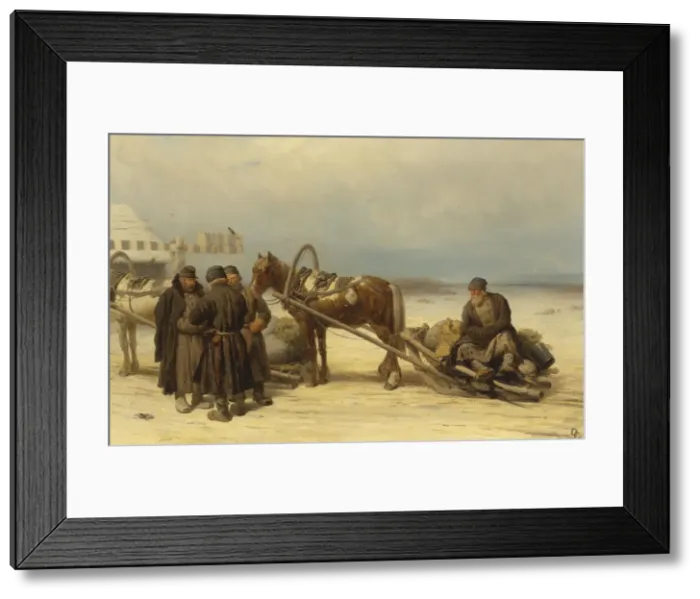 Framed Print : At the Gates. Artist: Sokolov, Pyotr Petrovich (1821-1899) Framed Print : At the Gates. Artist: Sokolov, Pyotr Petrovich (1821-1899)