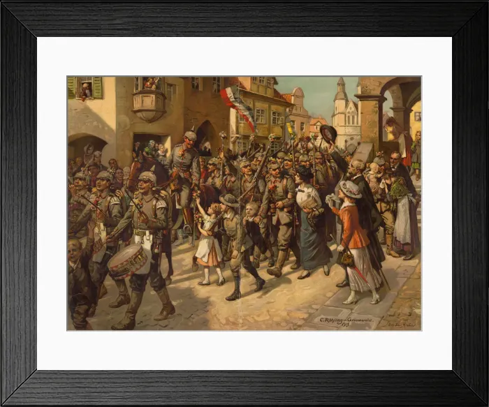 Framed Print : The Mobilization in 1914. Image to Schools History Teaching, 1915. Artist: Rohling, Carl (1849-1922) Framed Print : The Mobilization in 1914. Image to Schools History Teaching, 1915. Artist: Rohling, Carl (1849-1922)