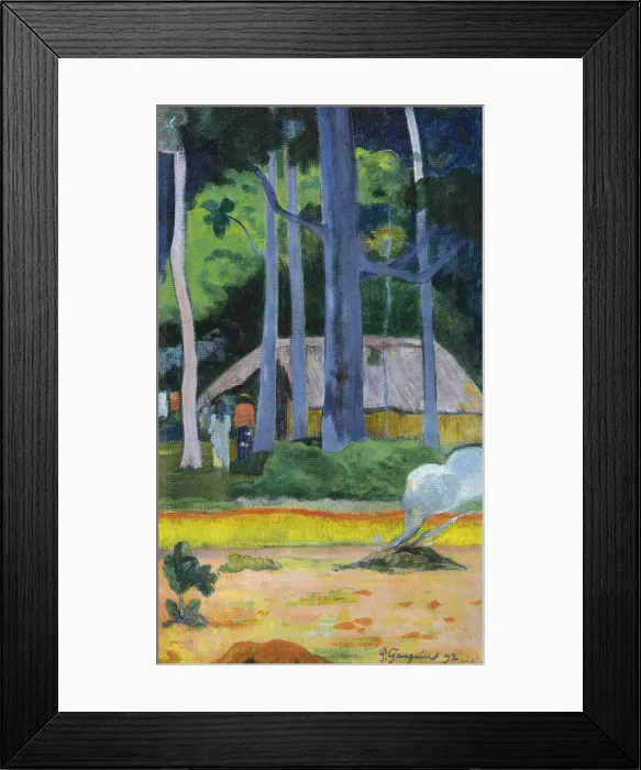 Framed Print : Hut under Trees (Cabane sous les arbres), 1892. Artist: Gauguin, Paul Eugene Henri (1848-1903) Framed Print : Hut under Trees (Cabane sous les arbres), 1892. Artist: Gauguin, Paul Eugene Henri (1848-1903)