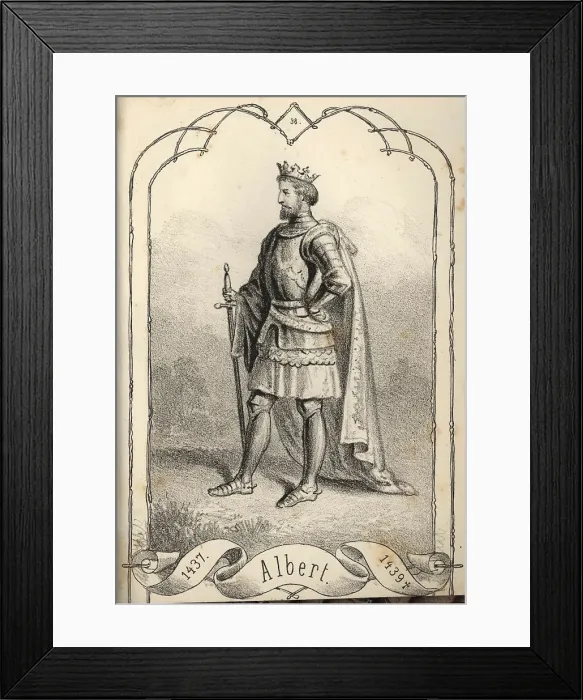 Framed Print : Albert the Magnanimous (1397-1439), King of Hungary and Croatia. Artist: Vizkelety, Bela (1825-1864) Framed Print : Albert the Magnanimous (1397-1439), King of Hungary and Croatia. Artist: Vizkelety, Bela (1825-1864)