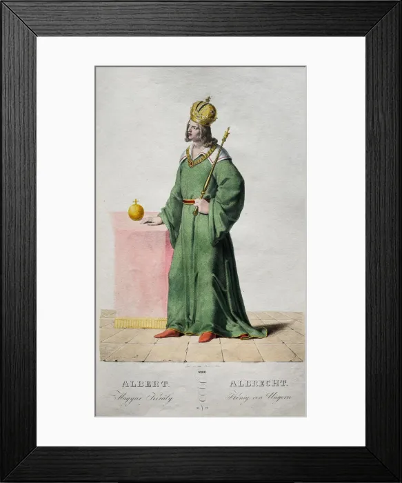 Framed Print : Albert the Magnanimous (1397-1439), King of Hungary and Croatia, 1828. Artist: Kriehuber, Josef (1800-1876) Framed Print : Albert the Magnanimous (1397-1439), King of Hungary and Croatia, 1828. Artist: Kriehuber, Josef (1800-1876)