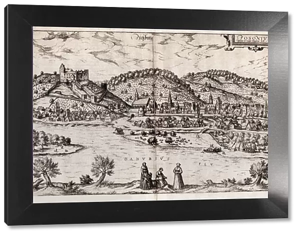 Pressburg (Bratislava). From: Civitates orbis terrarium), 1588. Artist: Braun, Georg (1541-1622)