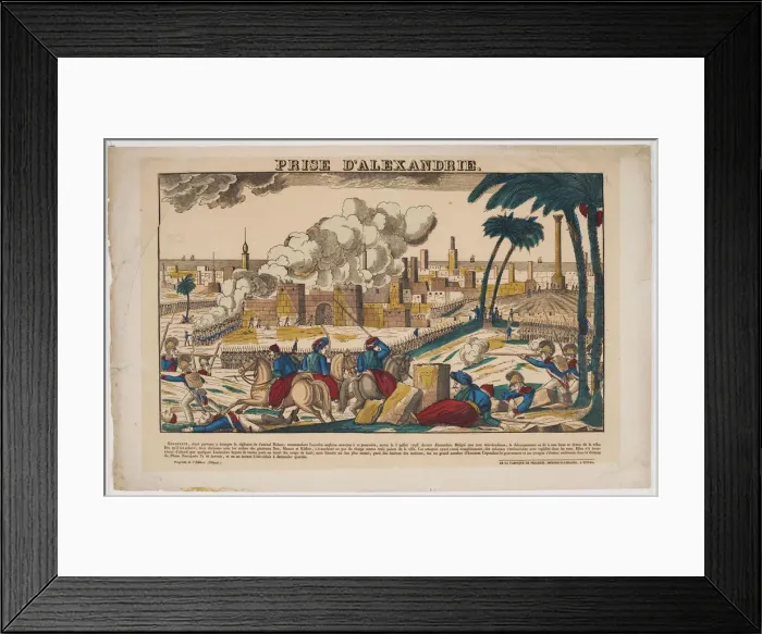 Framed Print : Capture of Alexandria by Napoleon on July 3, 1798, 1799. Artist: Imagerie d Epinal, Vosges