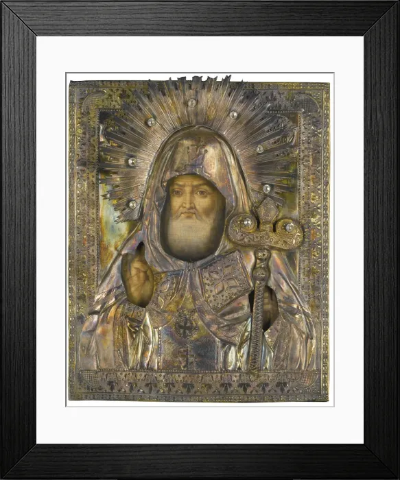 Framed Print : Saint Mitrofan of Voronezh, 1835. Artist: Borodulin, Michail Vasilyevich (?-1859) Framed Print : Saint Mitrofan of Voronezh, 1835. Artist: Borodulin, Michail Vasilyevich (?-1859)