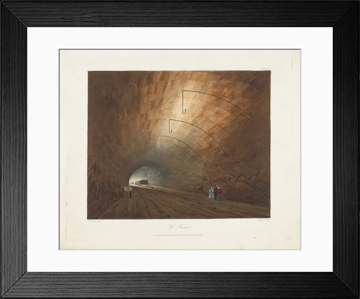 Framed Print : The Tunnel. From Coloured Views on the Liverpool and Manchester Railway, 1831. Artist: Bury, Thomas Talbot (1811-1877) Framed Print : The Tunnel. From Coloured Views on the Liverpool and Manchester Railway, 1831. Artist: Bury, Thomas Talbot (1811-1877)