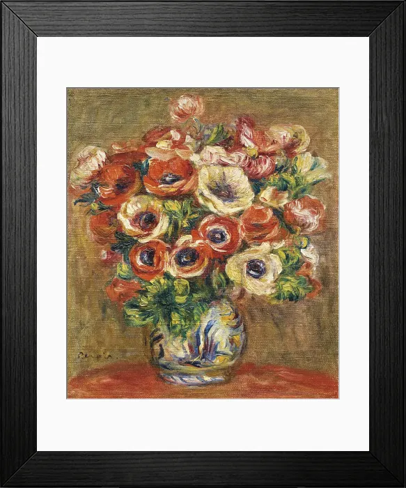 Framed Print : Anemones in a Vase, c. 1915. Artist: Renoir, Pierre Auguste (1841-1919) Framed Print : Anemones in a Vase, c. 1915. Artist: Renoir, Pierre Auguste (1841-1919)