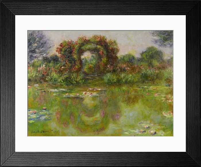 Framed Print : Bassin aux Nympheas, les Rosiers, 1913. Artist: Monet, Claude (1840-1926) Framed Print : Bassin aux Nympheas, les Rosiers, 1913. Artist: Monet, Claude (1840-1926)
