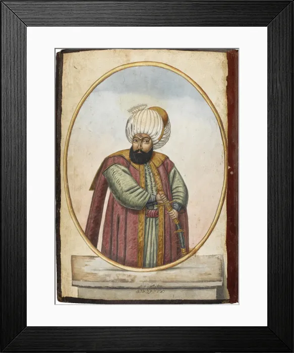 Framed Print : The Sultan Osman I, Early 19th century. Artist: Anonymous Framed Print : The Sultan Osman I, Early 19th century. Artist: Anonymous