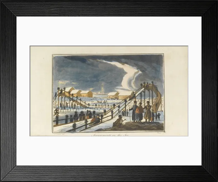 Framed Print : Amusement on the Ice, 1813. Artist: Svinyin, Pavel Petrovich (1787-1839) Framed Print : Amusement on the Ice, 1813. Artist: Svinyin, Pavel Petrovich (1787-1839)
