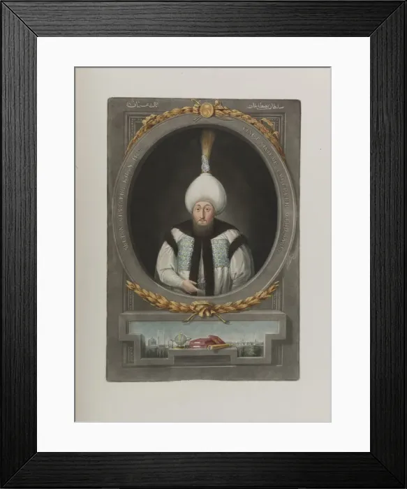 Framed Print : Portrait of Sultan Mustafa III (1717-1774), 1815. Artist: Anonymous Framed Print : Portrait of Sultan Mustafa III (1717-1774), 1815. Artist: Anonymous