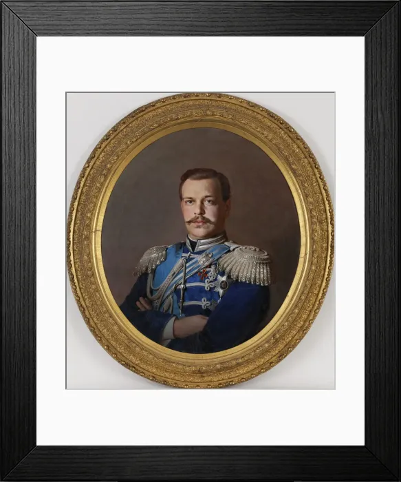 Framed Print : Portrait of the Emperor Alexander III (1845-1894), ca 1865. Artist: Zaryanko, Sergei Konstantinovich (1818-1870) Framed Print : Portrait of the Emperor Alexander III (1845-1894), ca 1865. Artist: Zaryanko, Sergei Konstantinovich (1818-1870)