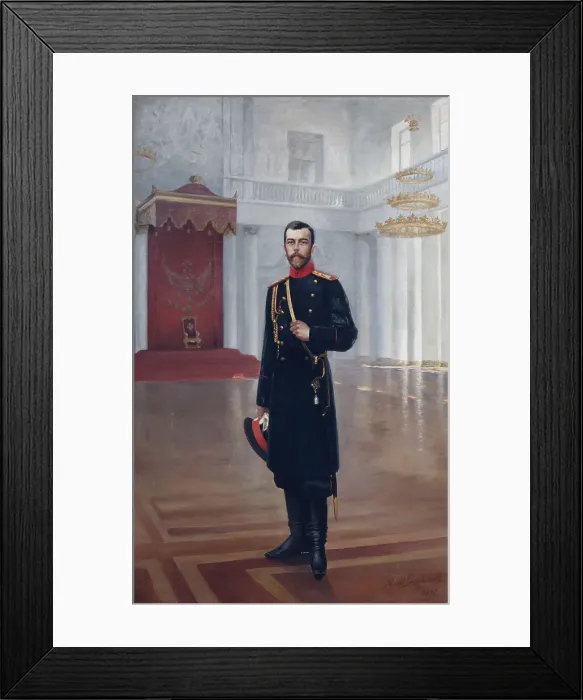Framed Print : Portrait of Emperor Nicholas II (1868-1918), 1898. Artist: Safonov, Alexander Petrovich (1852-1913) Framed Print : Portrait of Emperor Nicholas II (1868-1918), 1898. Artist: Safonov, Alexander Petrovich (1852-1913)