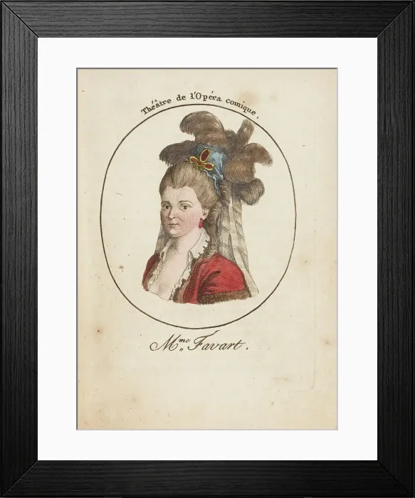 Framed Print : Madame Favart (1727-1772), Late 18th cent Artist: Anonymous Framed Print : Madame Favart (1727-1772), Late 18th cent Artist: Anonymous