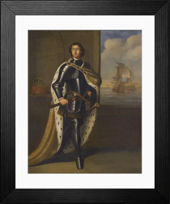 Framed Print : Portrait of Emperor Peter I the Great (1672-1725), 1690s. Artist: Kneller, Sir Gotfrey (1646-1723) Framed Print : Portrait of Emperor Peter I the Great (1672-1725), 1690s. Artist: Kneller, Sir Gotfrey (1646-1723)