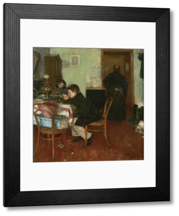 Framed Print : The Childrens Tea Time, 1894. Artist: Nilus, Pyotr Alexandrovich (1869-1940) Framed Print : The Childrens Tea Time, 1894. Artist: Nilus, Pyotr Alexandrovich (1869-1940)