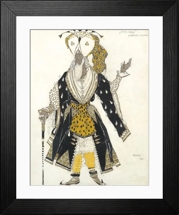 Framed Print : Costume design for the Ballet Blue God by R. Hahn, 1911. Artist: Bakst, Leon (1866-1924) Framed Print : Costume design for the Ballet Blue God by R. Hahn, 1911. Artist: Bakst, Leon (1866-1924)