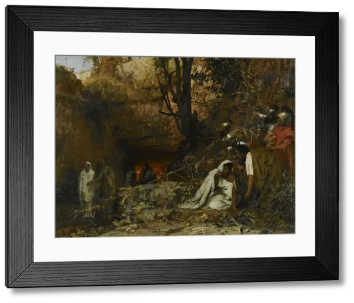 Framed Print : Christian persecutors at the entrance to the catacombs, 1874. Artist: Siemiradzki, Henryk (1843-1902) Framed Print : Christian persecutors at the entrance to the catacombs, 1874. Artist: Siemiradzki, Henryk (1843-1902)