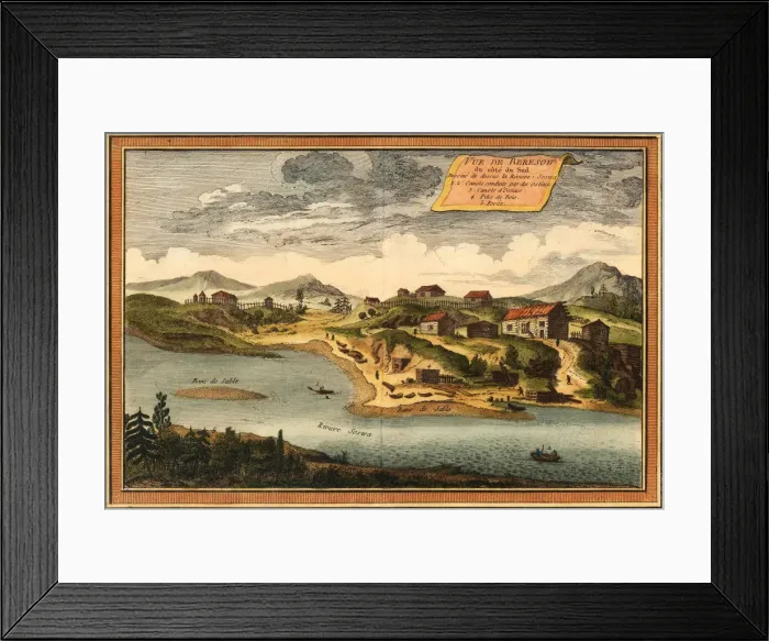 Framed Print : View of Beryozovo from the Sosva River, 1760. Artist: Bellin, Jacques Nicolas (1703-1772) Framed Print : View of Beryozovo from the Sosva River, 1760. Artist: Bellin, Jacques Nicolas (1703-1772)