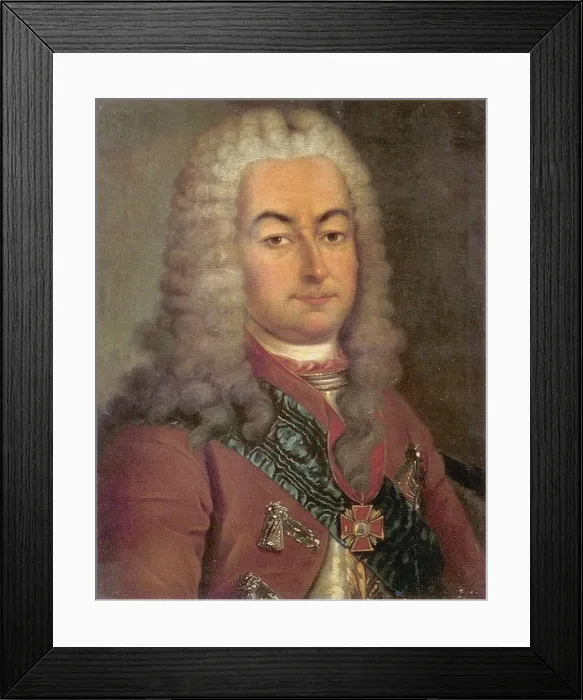 Framed Print : Portrait of Count Semyon Andreyevich Saltykov (1672-1742), 18th century. Artist: Anonymous Framed Print : Portrait of Count Semyon Andreyevich Saltykov (1672-1742), 18th century. Artist: Anonymous