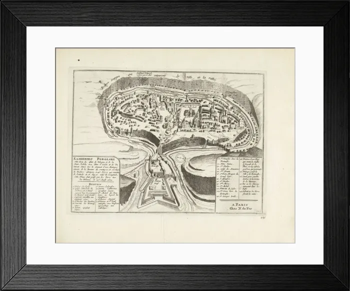 Framed Print : Map of Kamyanets-Podilsky, 1726. Artist: Aa, Pieter van der (1659-1733) Framed Print : Map of Kamyanets-Podilsky, 1726. Artist: Aa, Pieter van der (1659-1733)