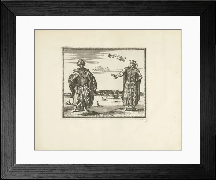Framed Print : Habitants of Arkhangelsk, 1726. Artist: Aa, Pieter van der (1659-1733) Framed Print : Habitants of Arkhangelsk, 1726. Artist: Aa, Pieter van der (1659-1733)