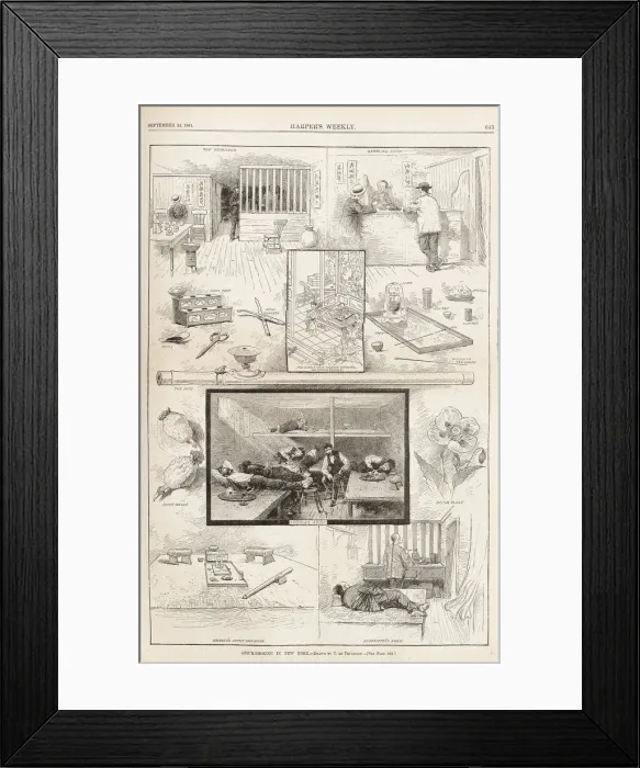 Framed Print : Opium-Smoking in New York (From Harpers Weekly, September 24, 1881), 1881. Artist: Anonymous Framed Print : Opium-Smoking in New York (From Harpers Weekly, September 24, 1881), 1881. Artist: Anonymous