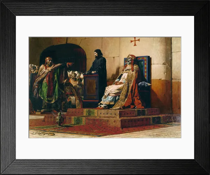 Framed Print : Pope Formosus and Stephen VII, 1870. Artist: Laurens, Jean-Paul (1838-1921) Framed Print : Pope Formosus and Stephen VII, 1870. Artist: Laurens, Jean-Paul (1838-1921)