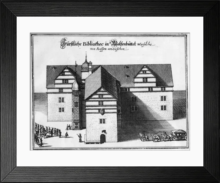 Framed Print : Herzog August Library in Wolfenbuttel, Between 1655 and 1660. Artist: Merian, Matthaus, the Elder (1593-1650) Framed Print : Herzog August Library in Wolfenbuttel, Between 1655 and 1660. Artist: Merian, Matthaus, the Elder (1593-1650)