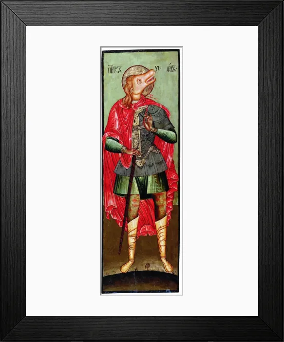 Framed Print : Saint Christopher as Cynocephaly, 17th century. Artist: Russian icon Framed Print : Saint Christopher as Cynocephaly, 17th century. Artist: Russian icon