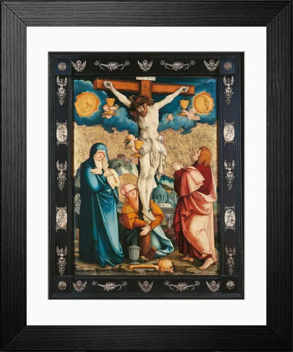 Framed Print : The Crucifixion, First Half of 16th century. Artist: Master of Messkirch (ca. 1500-1543) Framed Print : The Crucifixion, First Half of 16th century. Artist: Master of Messkirch (ca. 1500-1543)